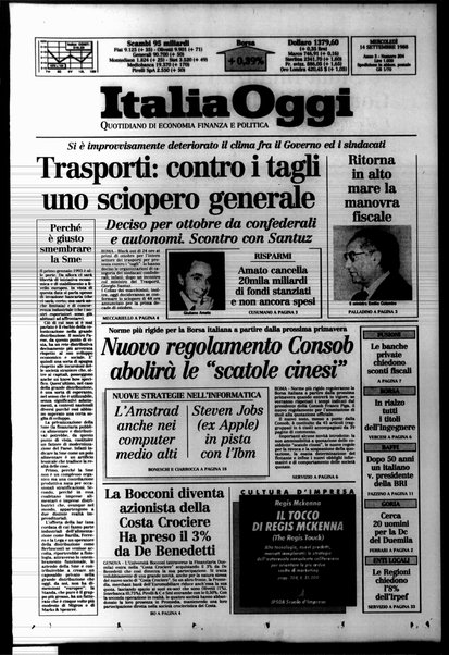 Italia oggi : quotidiano di economia finanza e politica